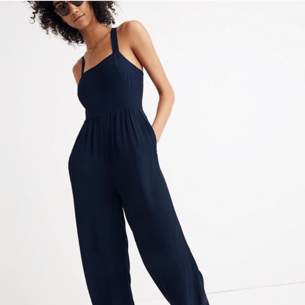 Madewell Smocked Crop Jumpsuit